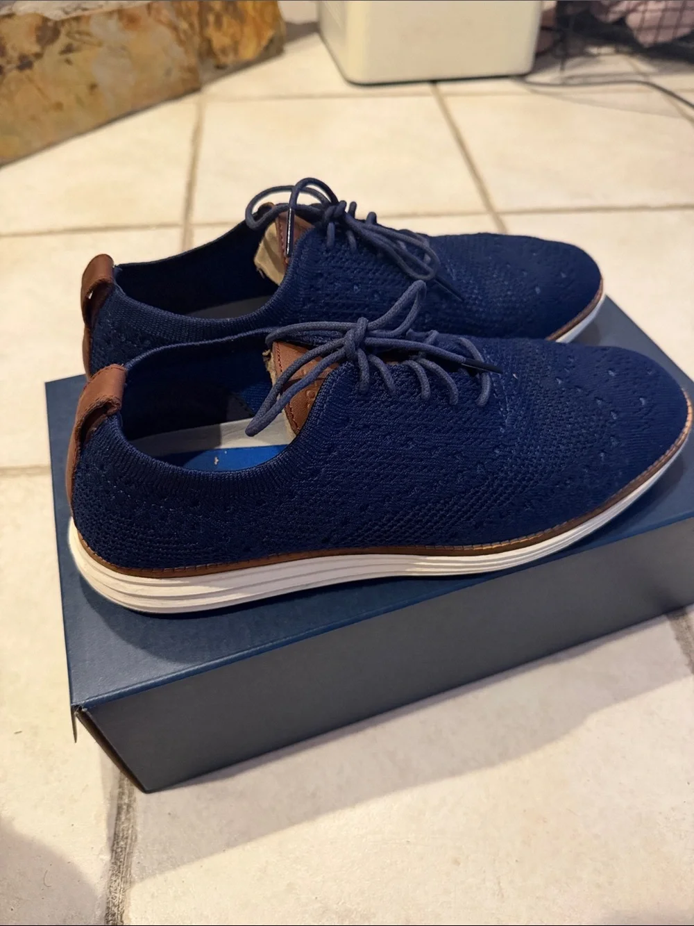 Cole Haan OriginalGrand Stitchlite Wingtip Oxford | Navy Blue | Size 9.5 M